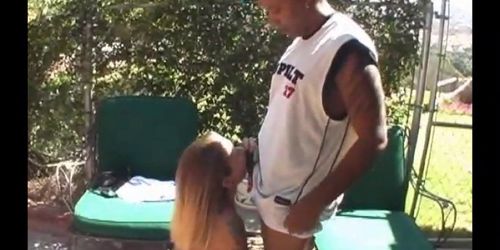 Hot blonde outside gets fingered