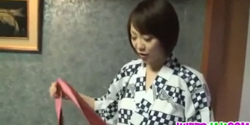 Japanese babes rubs dick through wall