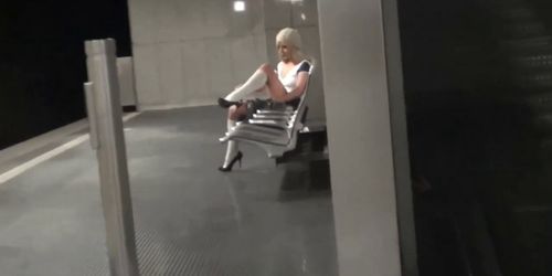 Schoolgirl fucked in public