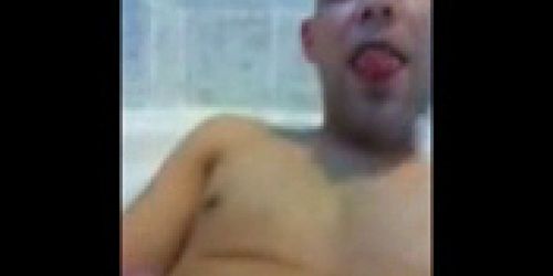 Wank and cum in the bath.