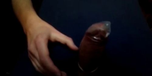 jerking off in condom