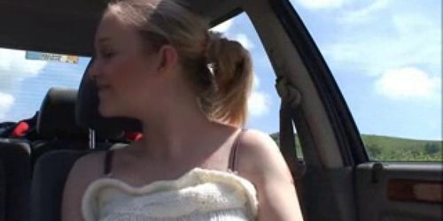 Amateur couple in car