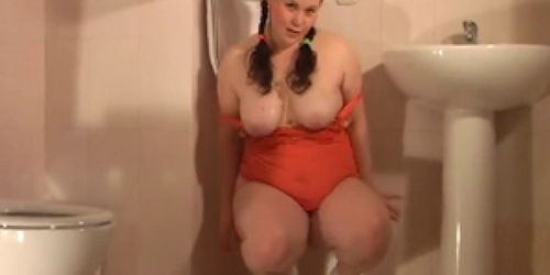 Fatty in fabulous masturbation in shower