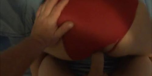 Wife in Red shiny panties..Sex