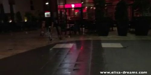 Flashing no panties with a buttplug in a shopping cente