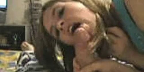 Teen sucking and fucking her bf