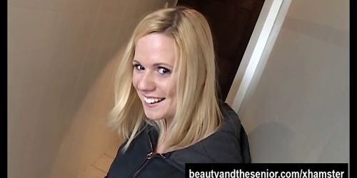 Blonde teen Amanda suck and fuck an old prick