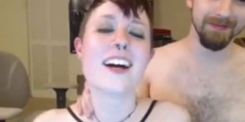 Busty Emo Teen Slave Sucks Dick