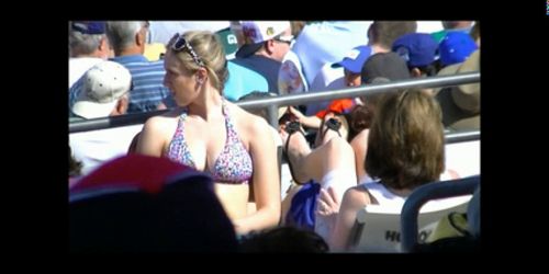 Bikini top Teen at Baseball Game