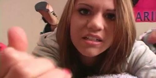 Teen shows her blowjob skills