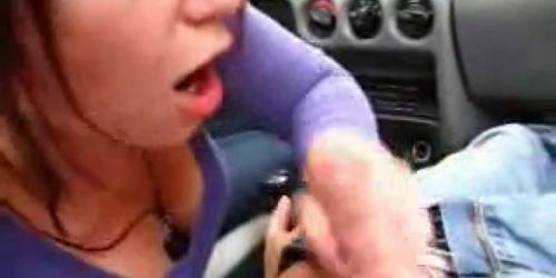 my new friend suck my cock in her car