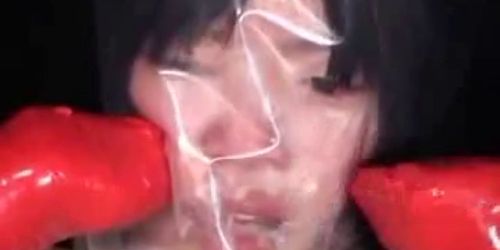 Bagged Girl Panics in Breathplay