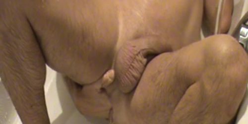 playing in bath fist dildo