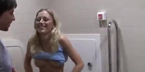 A stunning blonde goes for pickup sex