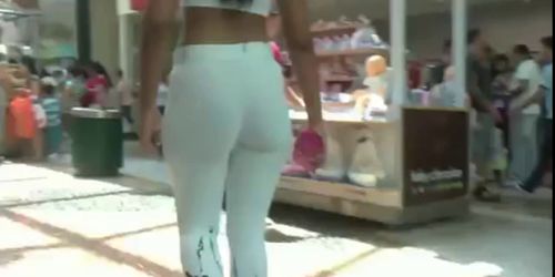 spandex sexy cameltoe leggins ass in public