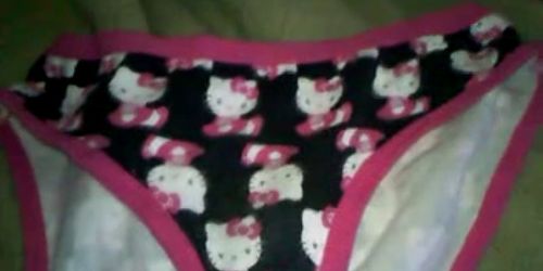 cum on hello kitty panties