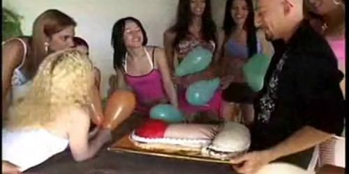 A surprise shemale birthday party for one lucky guy!