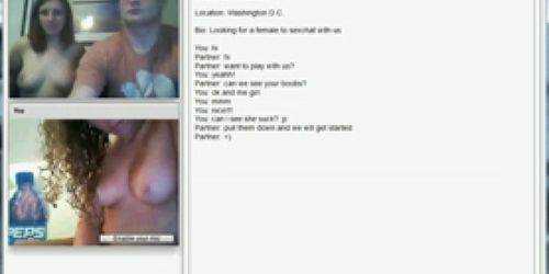 nice couple in chatroulette with fake girl