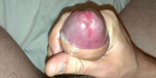 My big uncut cock shooting cum