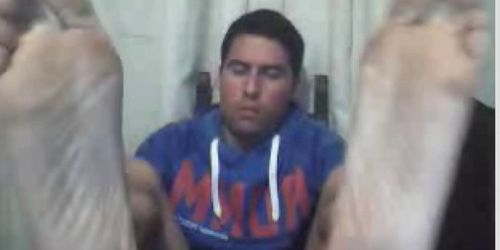 straight guys feet on webcam - latin feet