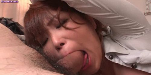 Asian babe getting mouth fucked