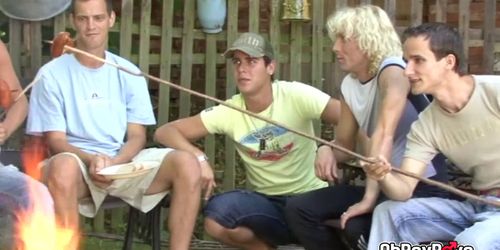 Barbeque party turns into a wild gay sex party