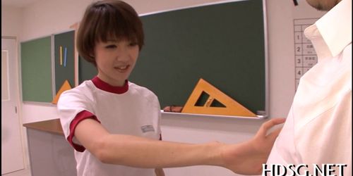 Asian schoolgirl finger fucking action