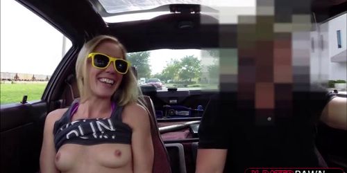 Slim and slut woman sells her car and gets her pussy fu