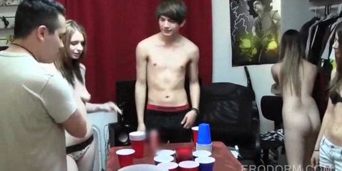 College dorm room party turns into a gangbang