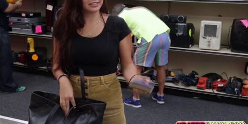 Horny Student gets what she wants inside the pawnshop