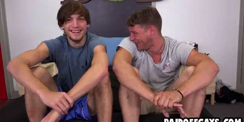 Skinny boy Zander Floyd and muscular college dude 