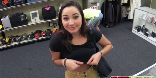 Horny and desperate teen fucked the pawnshop owner