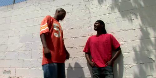 Two black homies fuck each other hard