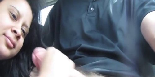 Nasty mature slut sucking my big dick in a car