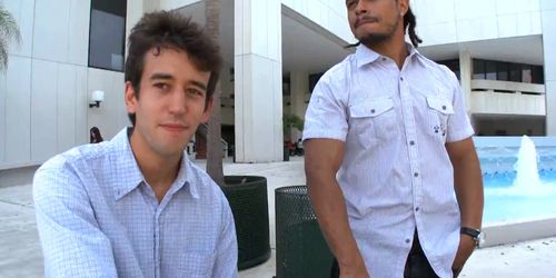 Sexy boy attempts to swallow