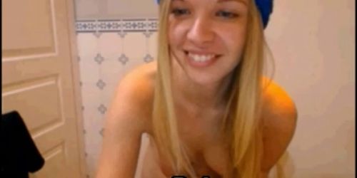 Sexy Blonde Teen Strips And Plays Her Pussy