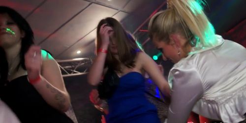 Euro party amateurs cocksucking on dancefloor