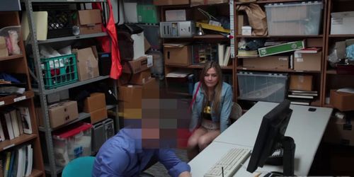 Blonde thief Blair Williams caught and got fucked