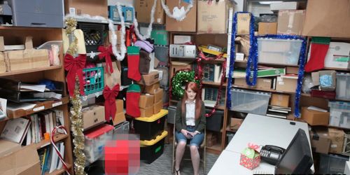 Redhead amateur teen caught shoplifting and fucked