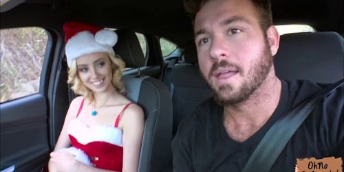 Stranded teen Haley Reed fucked in the car