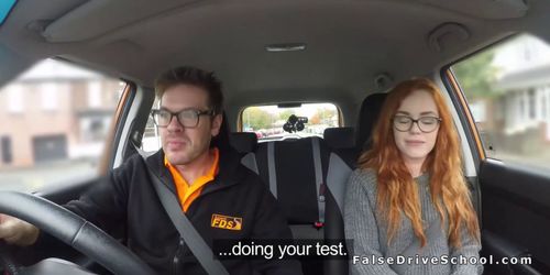 Threesome fuck after fake driving test