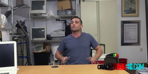 Strong dude pleased with hard cock