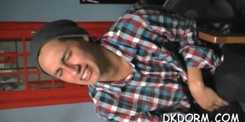 Gay sucks and jerks off cock