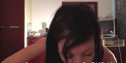 Euro Emo Chick Gives a Long Blowjob