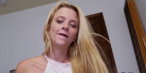 Pov blonde teen rides stepdad