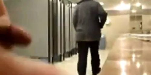 Bigcockflasher - Caught wanking in public restroom