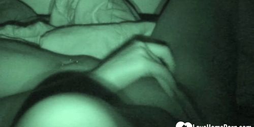 Nightcam captures a beauty masturbating passionately