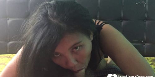 Hot Asian stepdaughter sucks dick in POV