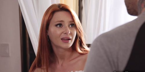 Redhead teen seduces and fucks with older stepbro