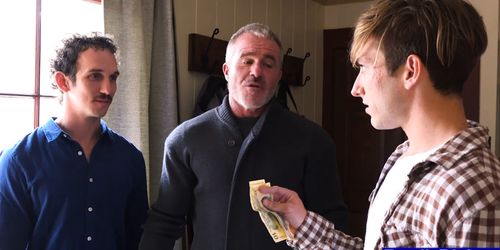 Stepgrandpa rides teens cock and anal fucked by stepdad